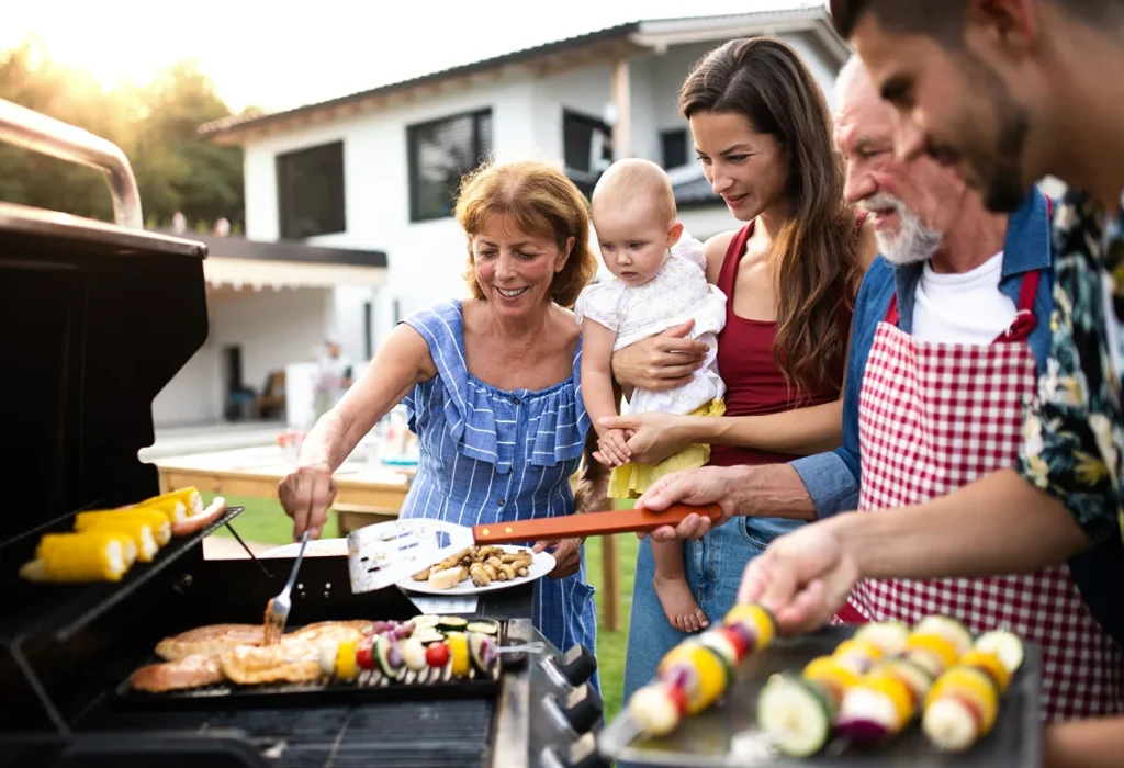 Family Grilling Together